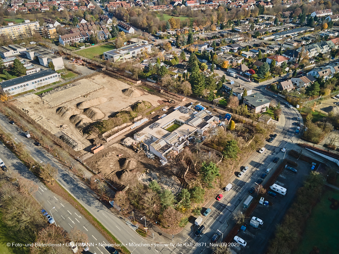 09.11.2020 - Baustelle der neuen Grundschule am Karl-Marx-Ring in Neuperlach